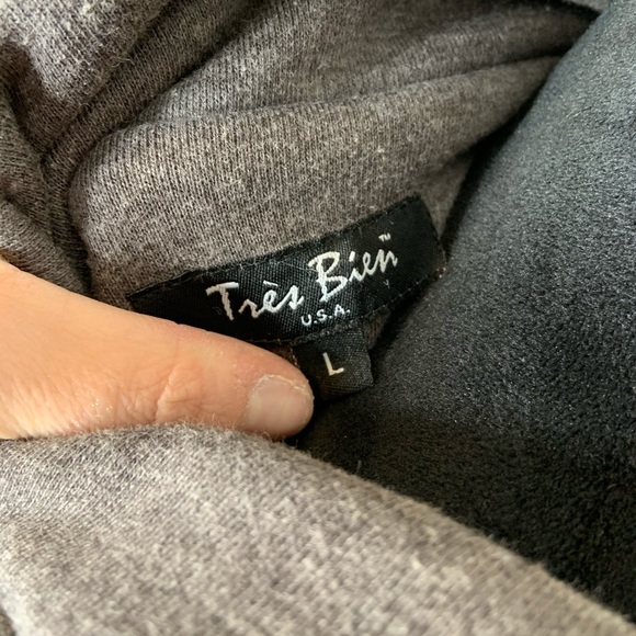 Tres Bien Grey Women’s Jacket Waist Tie Size L - Picture 9 of 10